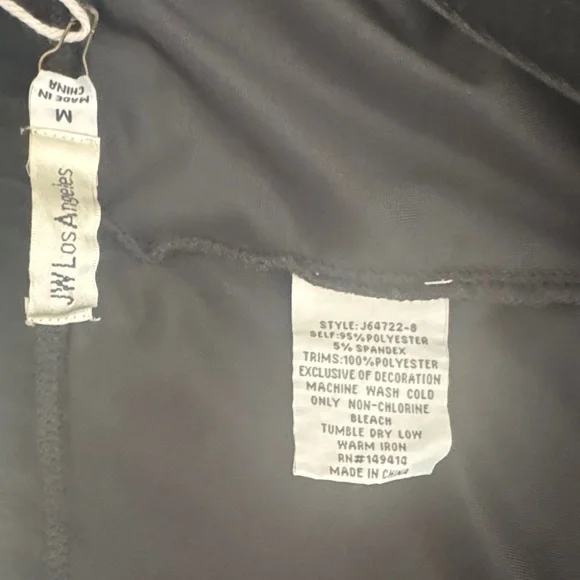 NWT Johnny Was Velvet Black Leggings with Red and Cream Embroidery - Picture 6 of 6